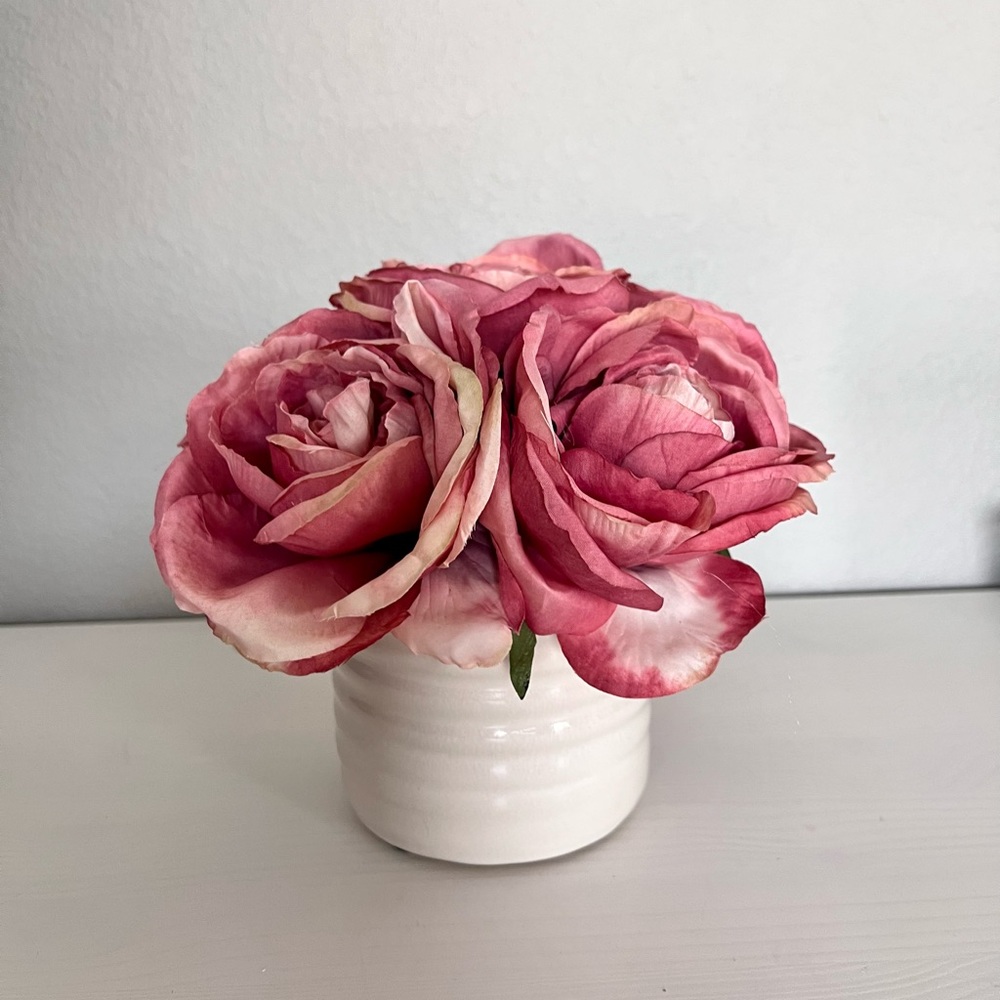 Artificial pink peonies bouquet -SHABBY CHIC